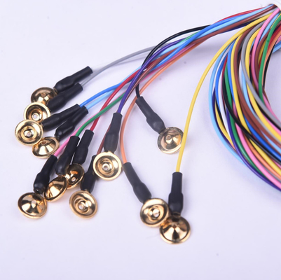 Los electrodos médicos de la ventaja de la taza EEG del chapado en oro telegrafían el alambre para EEG EMG ECG o EOG