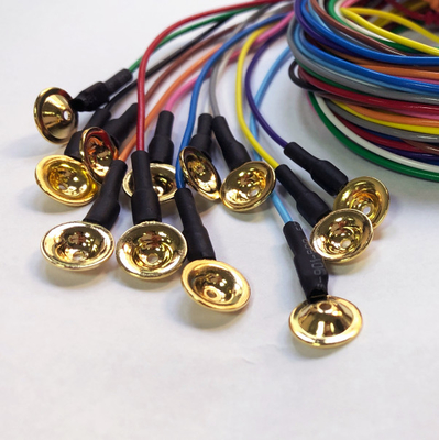 Los electrodos médicos de la ventaja de la taza EEG del chapado en oro telegrafían el alambre para EEG EMG ECG o EOG