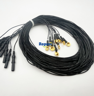 Electrodos EEG de copa reutilizables con revestimiento de oro y cable de 3 m
