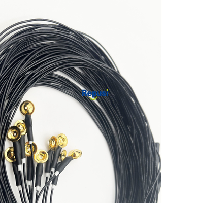 Electrodos EEG de copa reutilizables con revestimiento de oro y cable de 3 m
