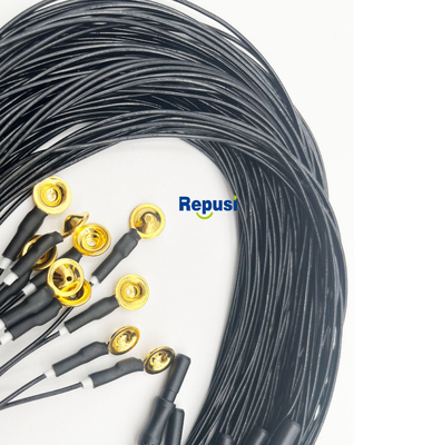 Electrodos EEG de copa reutilizables con revestimiento de oro y cable de 3 m