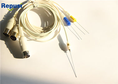 Cable del EMG del conector del estruendo de 5 Pin, cable protegido para el electrodo de la aguja de Concertric