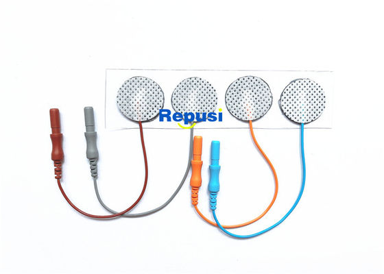 4 electrodos superficiales disponibles del EMG del sensor DISCOS AG AgCl con el alambre del 10cm